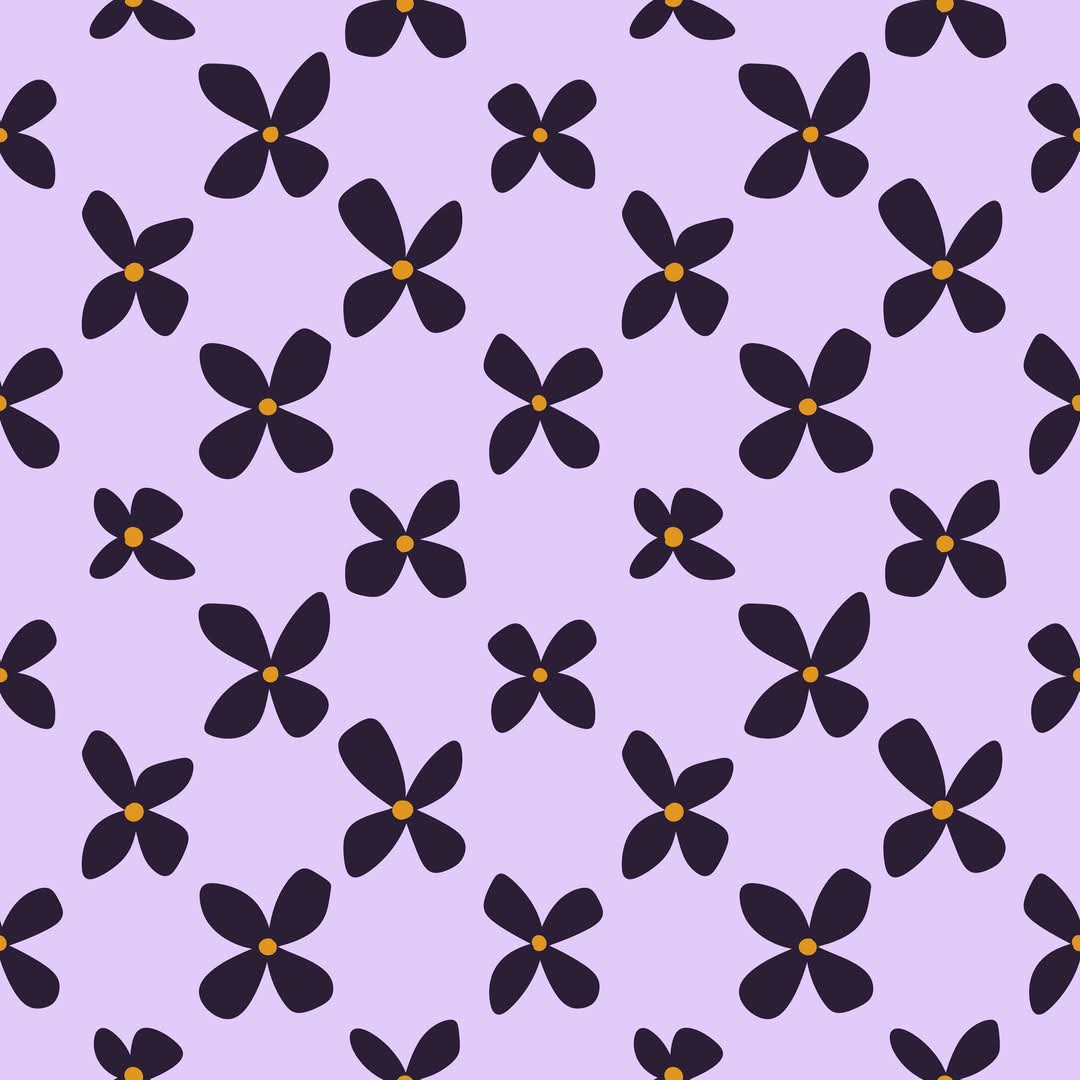 EP Retro Blumen lila, 3 Designs