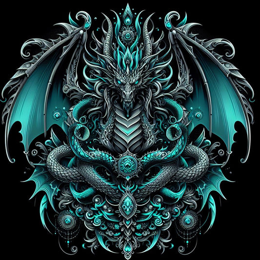 Panel Turqouise Dragon