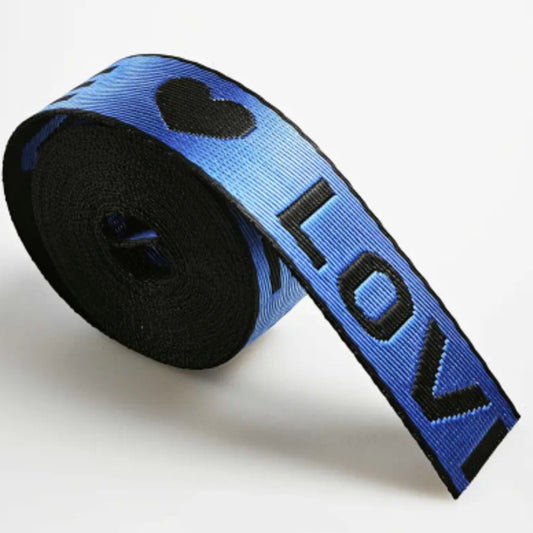 Gurtband Nylon Love blau