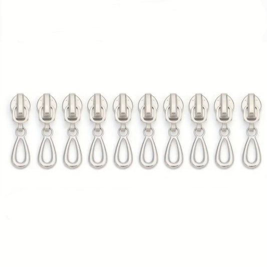 Schieber Reißverschluss Tropfen, 5mm silber