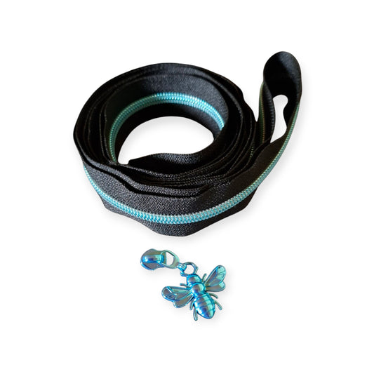 Endlos-Reißverschluss 5mm blau schwarz