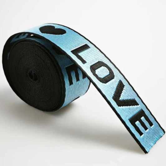 Gurtband Nylon Love hellblau