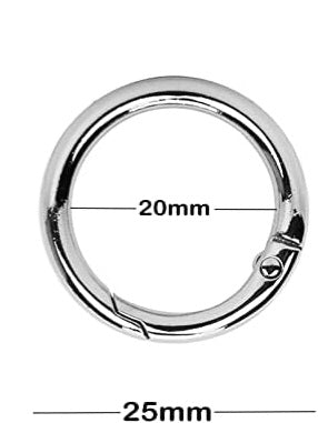 Anneau mousqueton argent